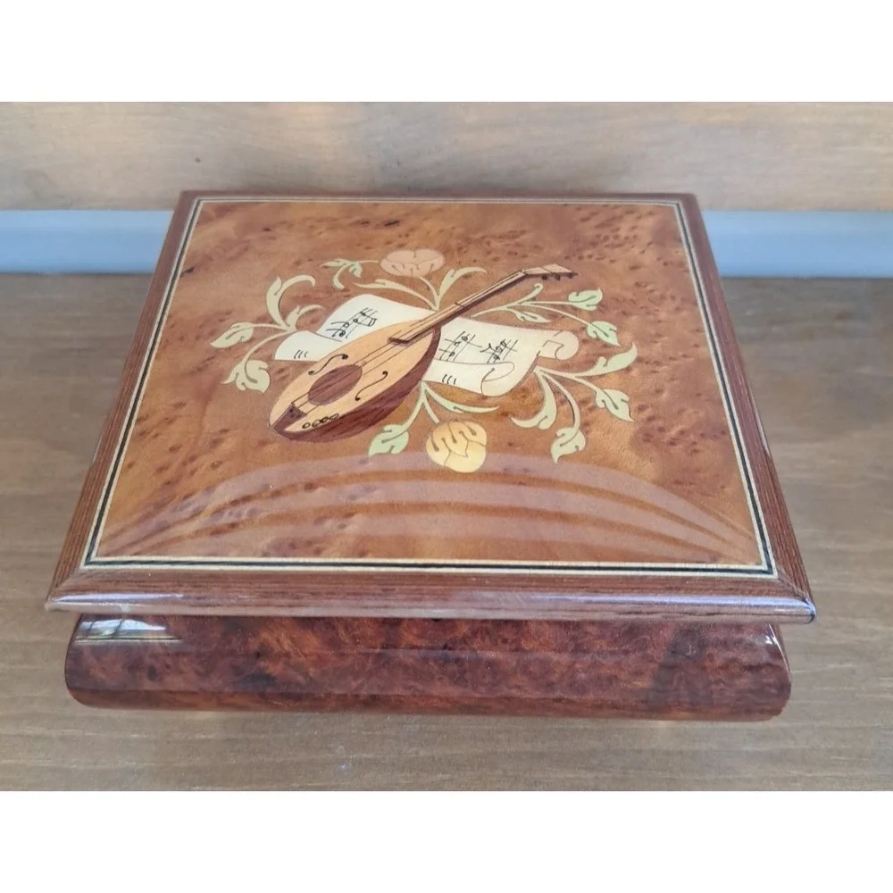 Vintage Gabriella Sorrento Italy Inlaid Wood‎ Music Box Jewelry Case Handcrafted